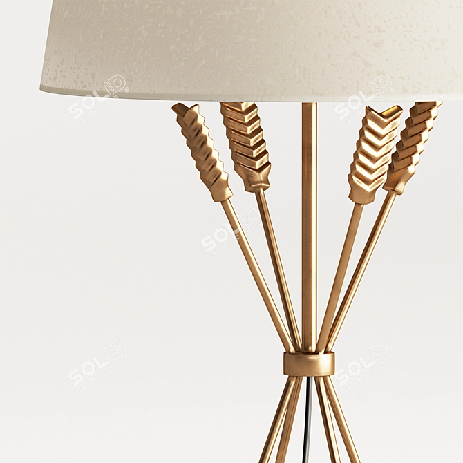 Vintage Brass Arrow Table Lamp 3D model image 2