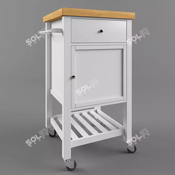 Sleek Wooden Bar Table 3D model image 1