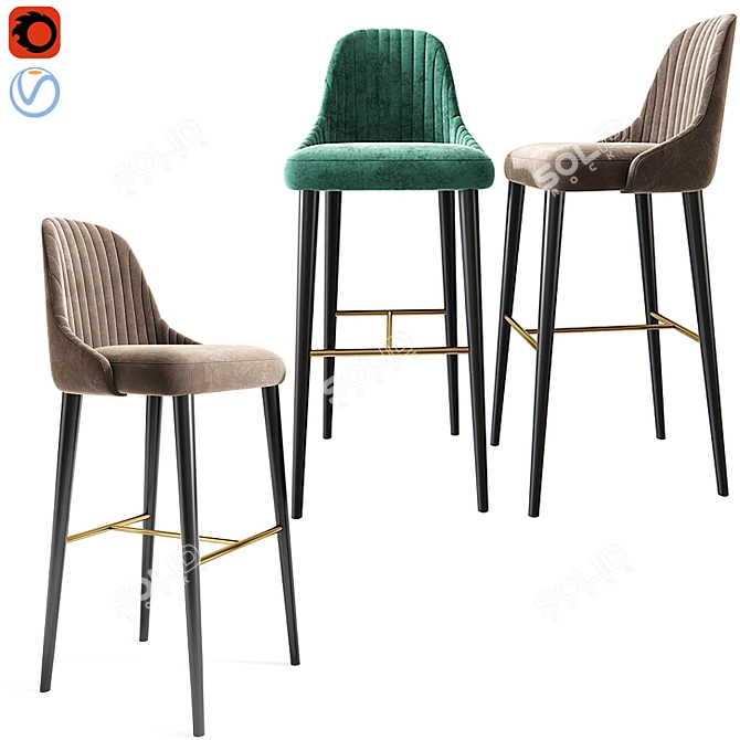 Karina Bar Stool & Chair Set 3D model image 2