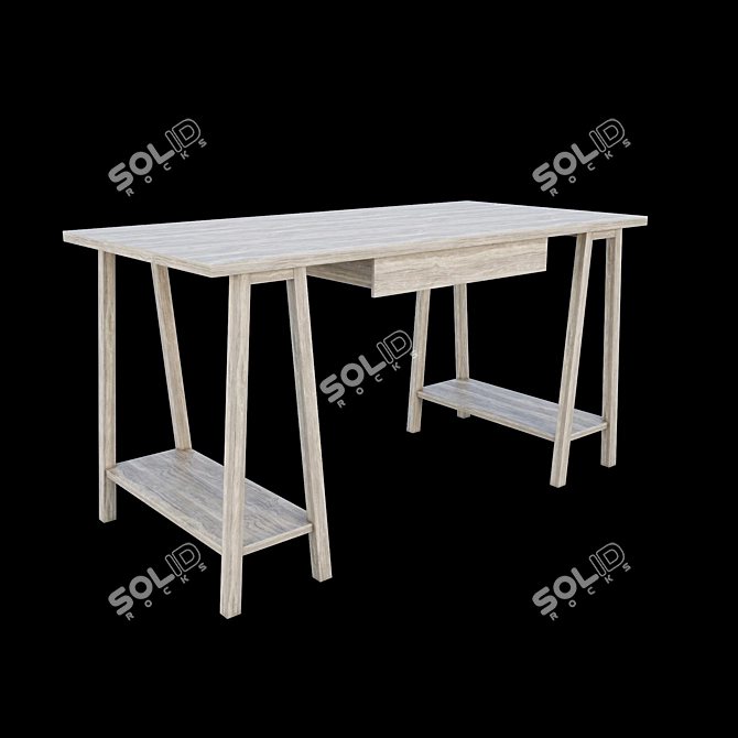 Sleek Sawhorse Desk 3D model image 1