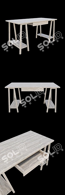 Sleek Sawhorse Desk 3D model image 2