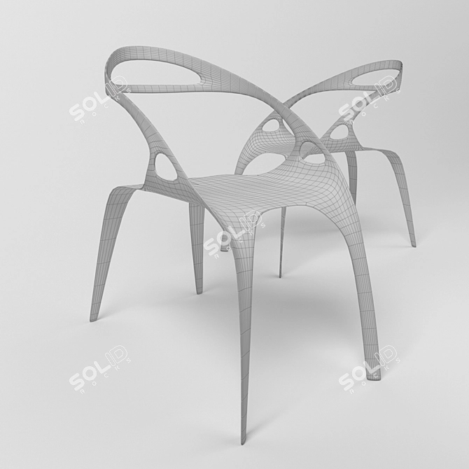  Modern Ergonomic Stool 3D model image 2