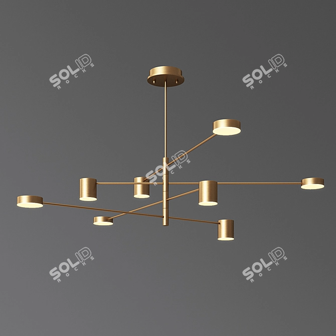 Sunshine LED Ceiling Chandelier: Minimalist Elegance 3D model image 2