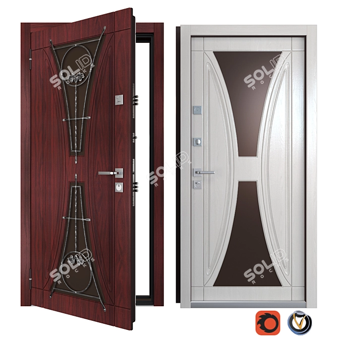 Calypso Entrance Metal Door - Your Frame 3D model image 1