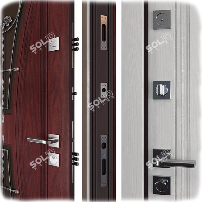 Calypso Entrance Metal Door - Your Frame 3D model image 2