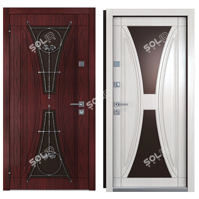 Calypso Entrance Metal Door - Your Frame 3D model image 3