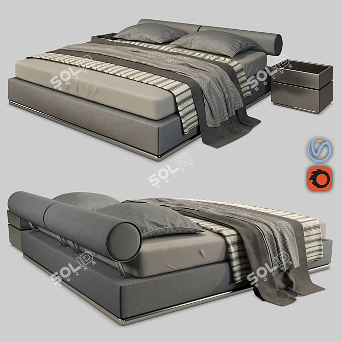 Twils Max Rollò: Sleek and Stylish Bed 3D model image 1