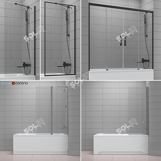 Ravgak and Radaway Bath Shutters Set 44 3D model image 1