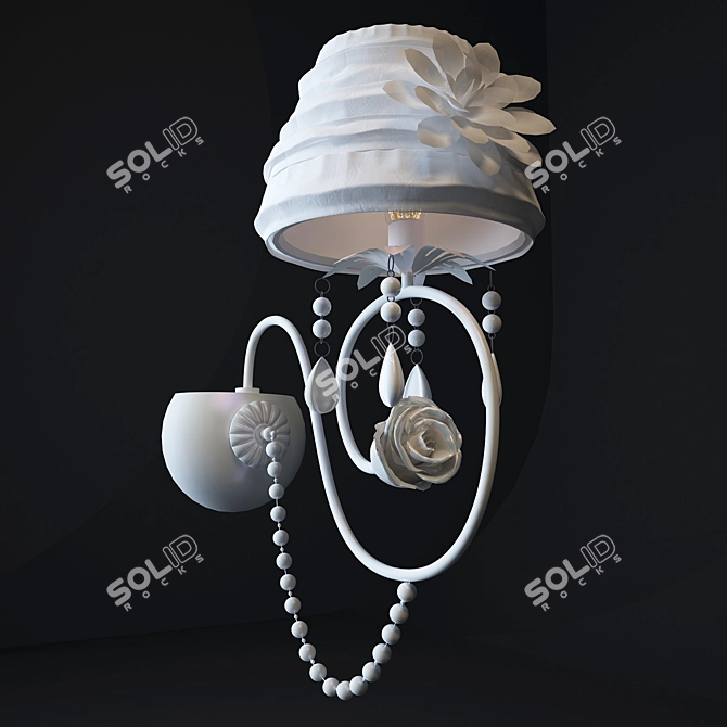 Elena Crystal Wall Lamp: Timeless Elegance 3D model image 1