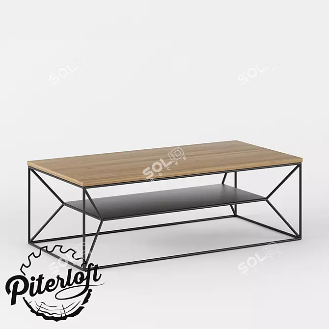 Industrial Loft Coffee Table 3D model image 1