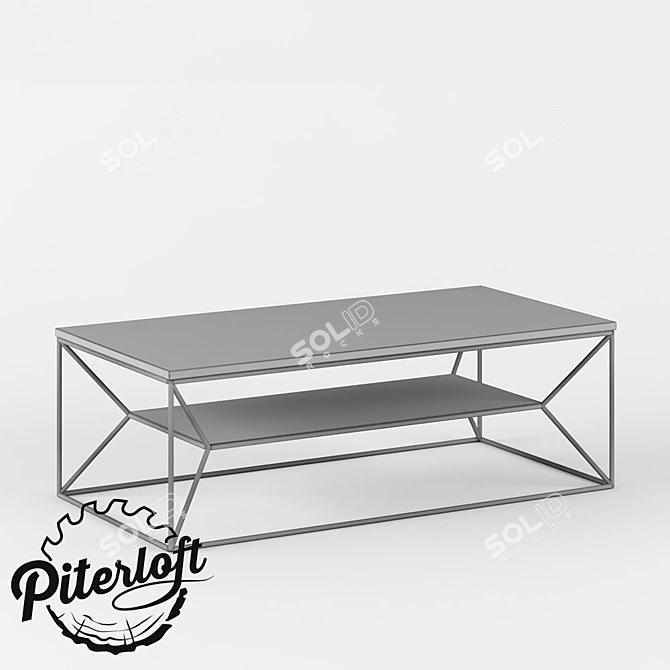 Industrial Loft Coffee Table 3D model image 2