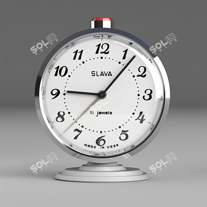 Retro SLAVA Alarm Clock 3D model image 2