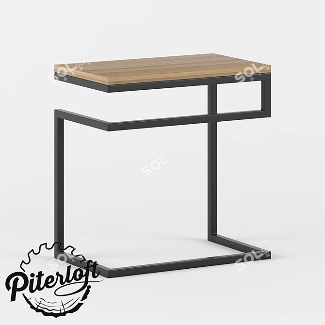 Title: Industrial Wood & Metal Coffee Table 3D model image 1