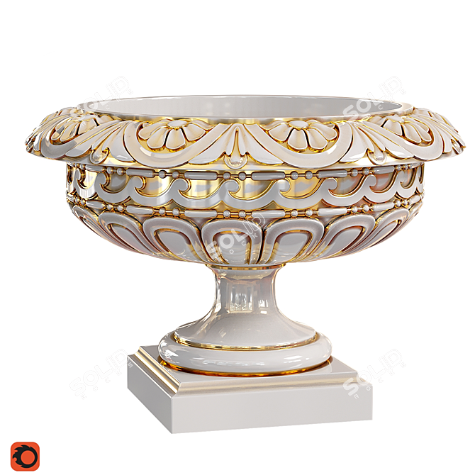 Elegant Longwood Rosette Urn 3D model image 1