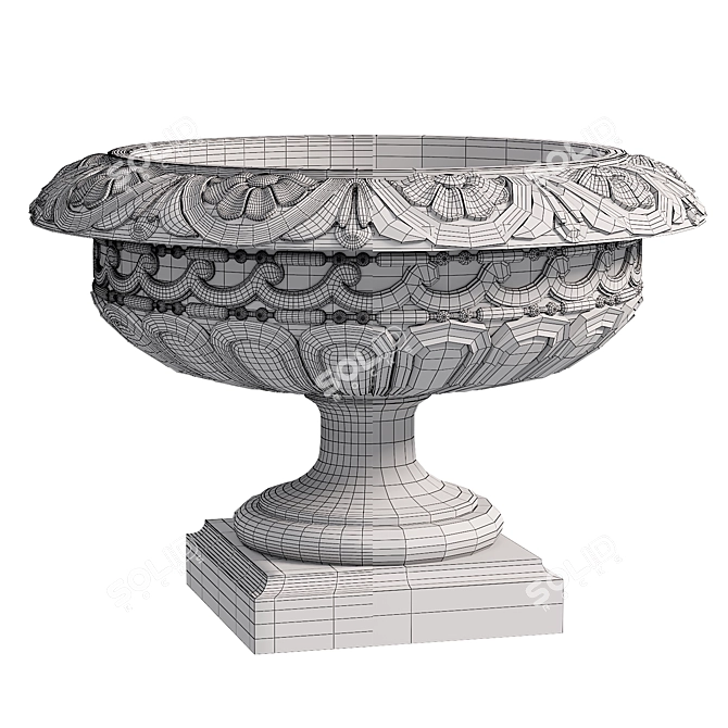 Elegant Longwood Rosette Urn 3D model image 3