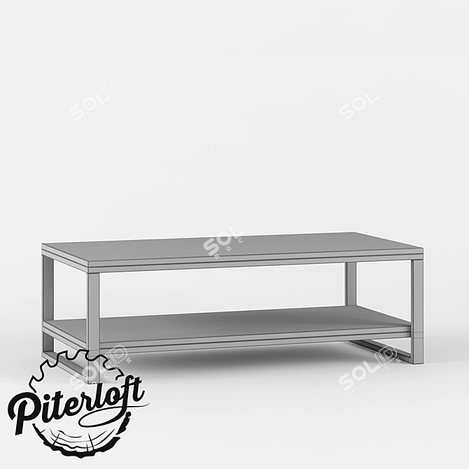 Industrial Chic Coffee Table: Dawson 3D model image 2