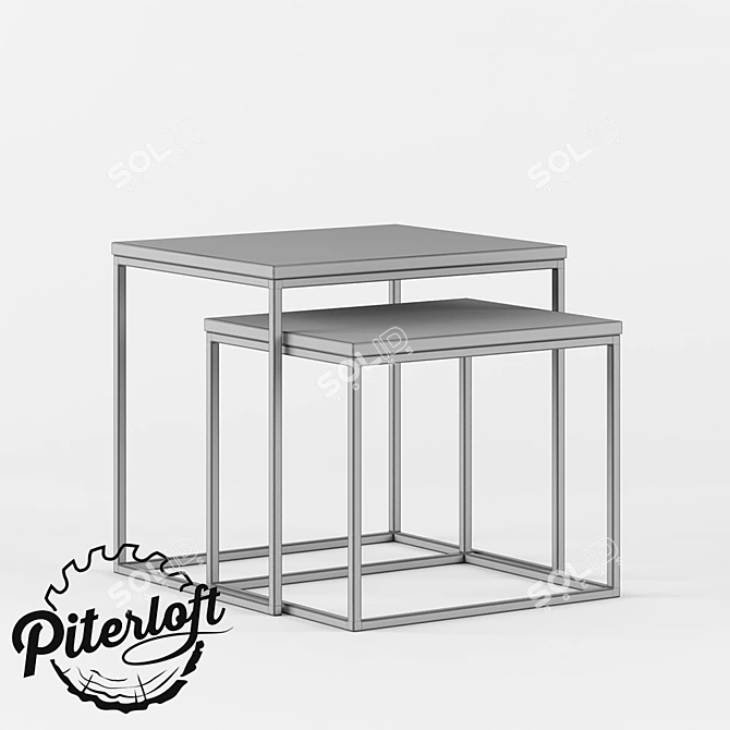 Industrial Lime Coffee Tables 3D model image 2