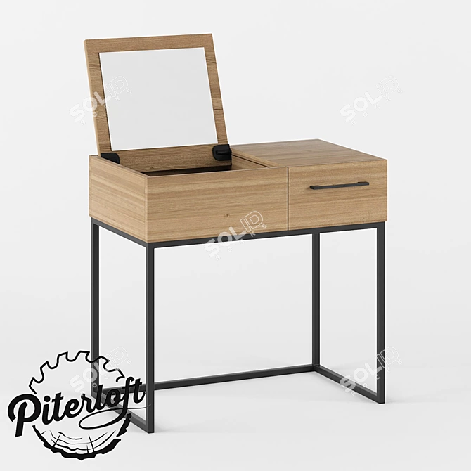 Kate Wooden Vanity Table 3D model image 1