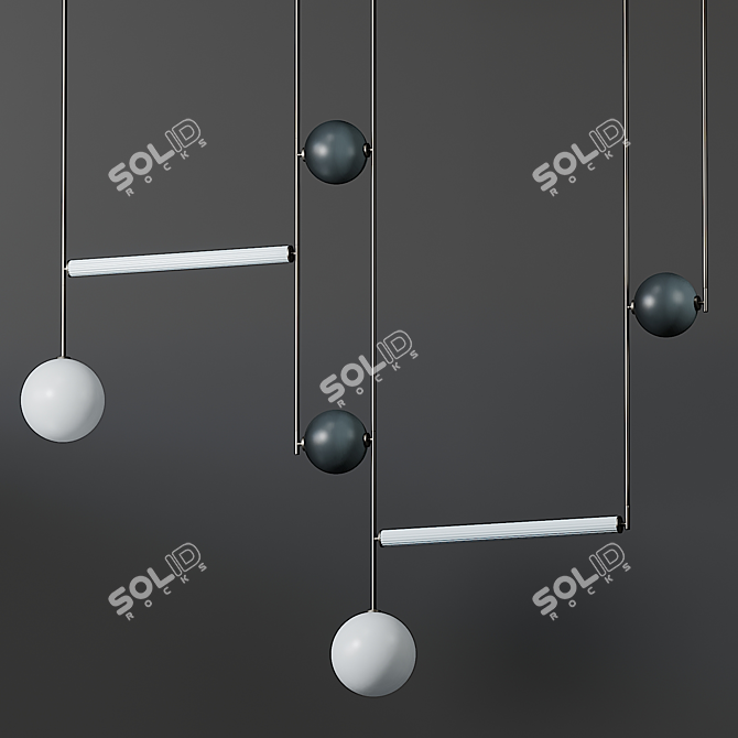 Elegant Mix: Equalizer Pendant Lights 3D model image 1
