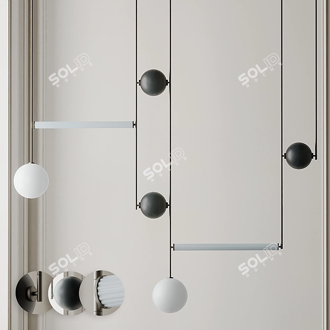 Elegant Mix: Equalizer Pendant Lights 3D model image 4