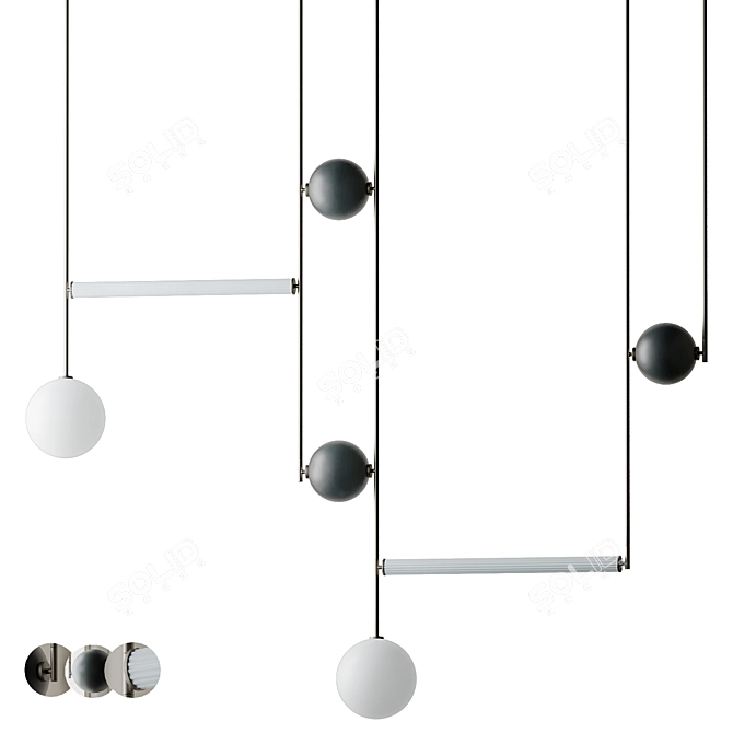 Elegant Mix: Equalizer Pendant Lights 3D model image 6