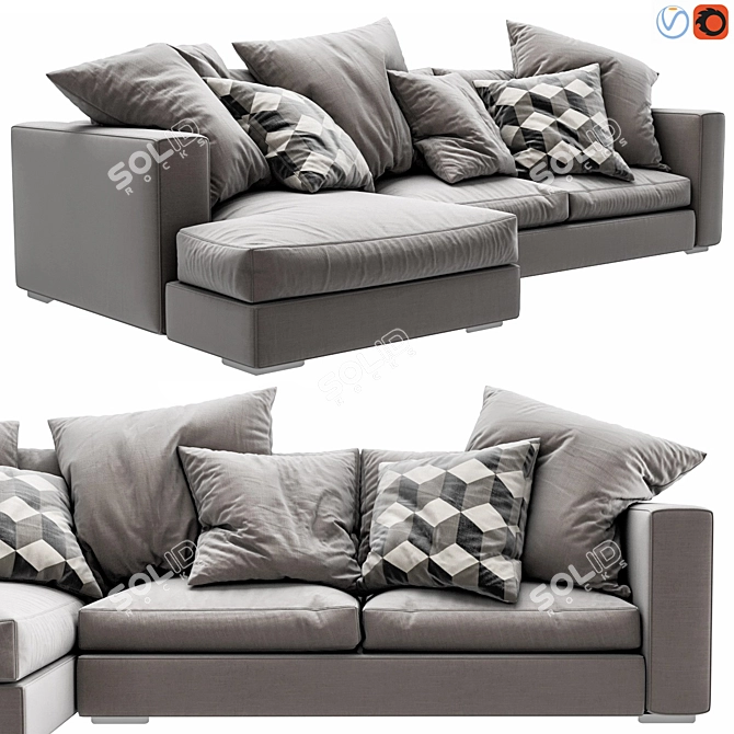 Modern Boconcept Cenova Sofa: Stylish & Spacious 3D model image 1