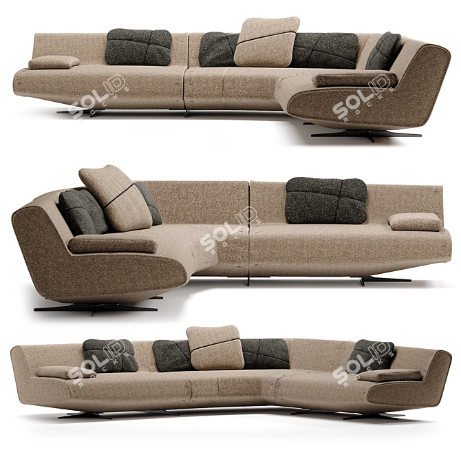 Poliform Sydney: Elegant and Versatile Sofa 3D model image 1
