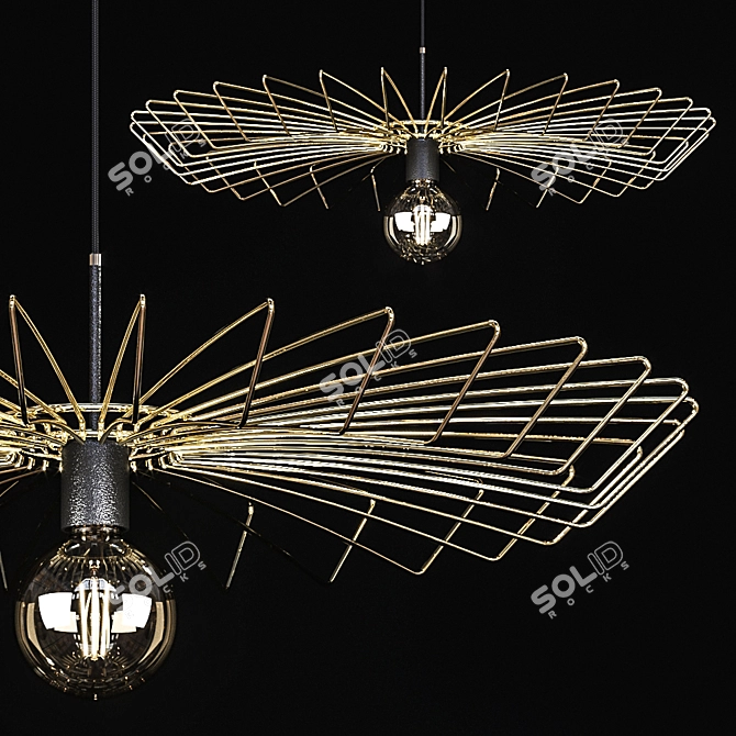 Elegant Gold Chandelier - Nowodvorski Umbrella 3D model image 1