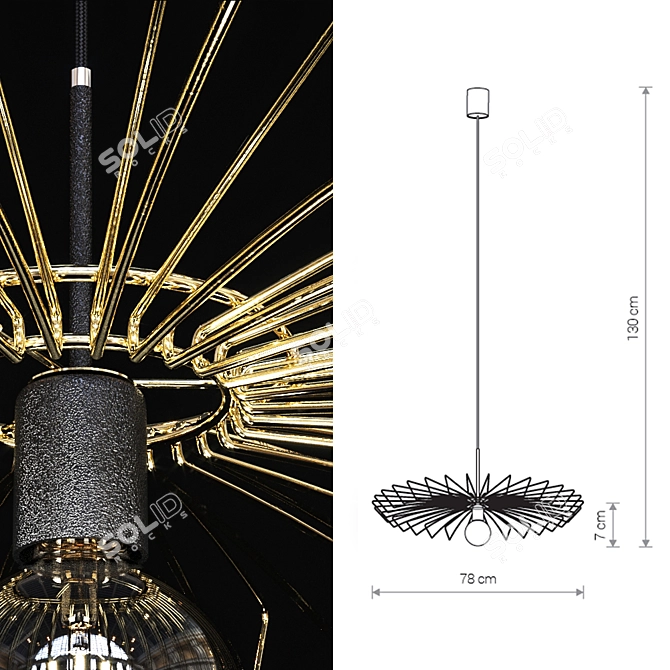 Elegant Gold Chandelier - Nowodvorski Umbrella 3D model image 2