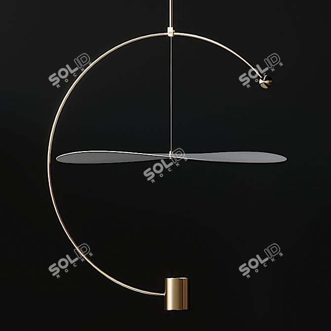 Float Round Ceiling Light - Stylish Lighting Solution 3D model image 1