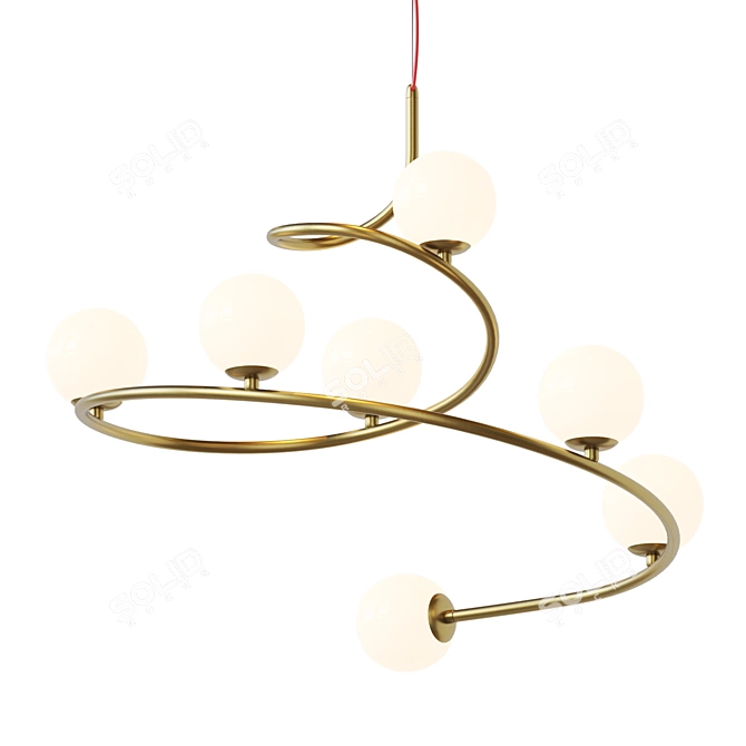 Spiral Glass Pendant Lamp 3D model image 1