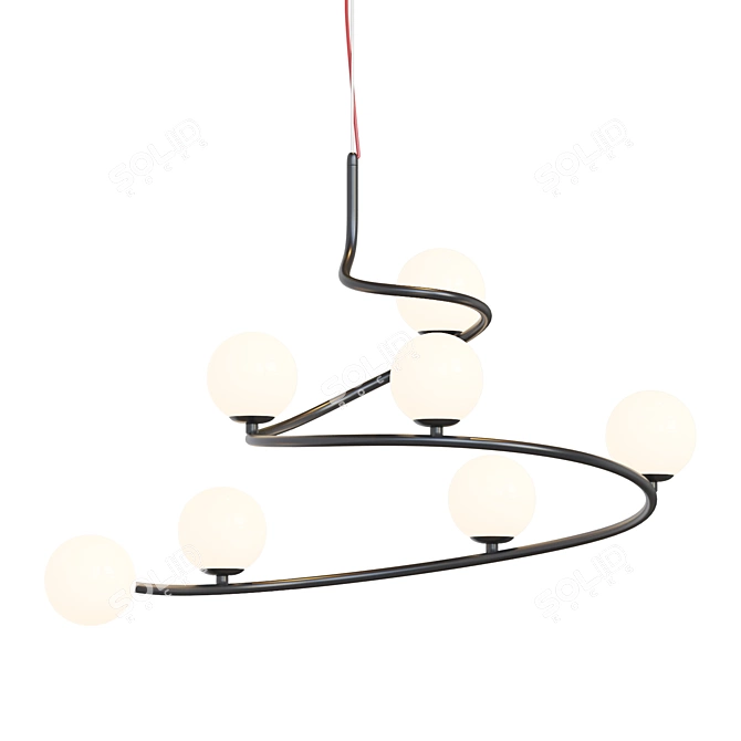 Spiral Glass Pendant Lamp 3D model image 2