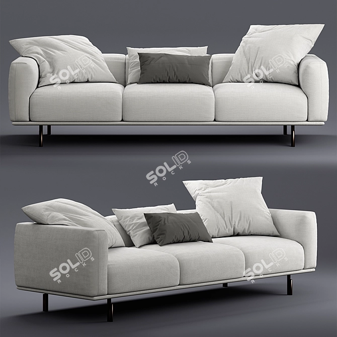Title: Flou Binario 3-Seat Sofa 3D model image 1