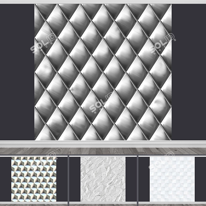 Title: Texture Set Wall Murals (4-Pack) 3D model image 1
