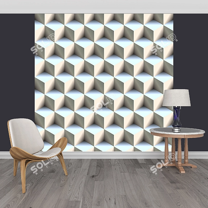 Title: Texture Set Wall Murals (4-Pack) 3D model image 2