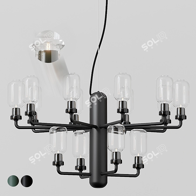 Elegant Amp Chandelier - 62.5cm Height, 85cm Diameter 3D model image 1