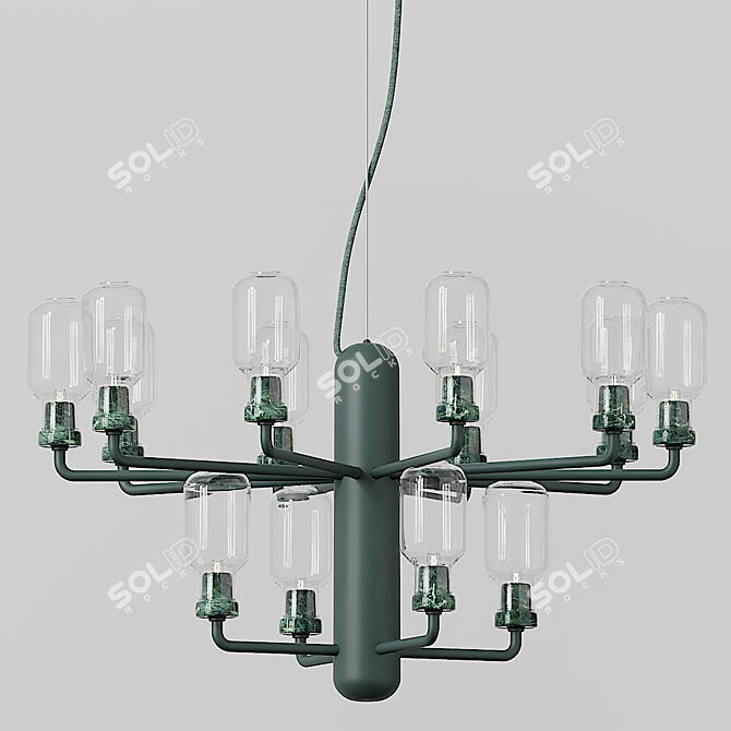 Elegant Amp Chandelier - 62.5cm Height, 85cm Diameter 3D model image 2