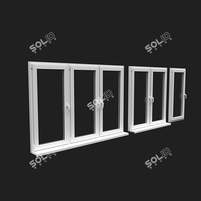 Standard Size PVC Windows: Built to Specification 3D model image 1