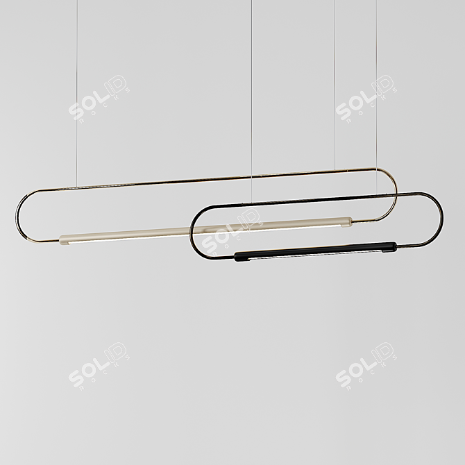 Modern Link Pendant Light by Hollis+Morris 3D model image 1