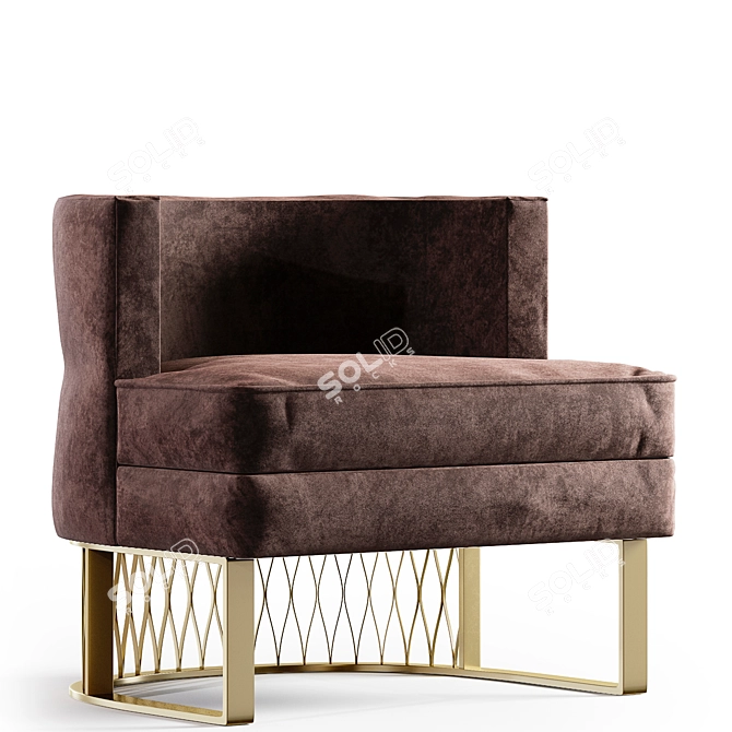 Luxurious Pregno Casanova Armchair - Stunning Bronze Finish 3D model image 1