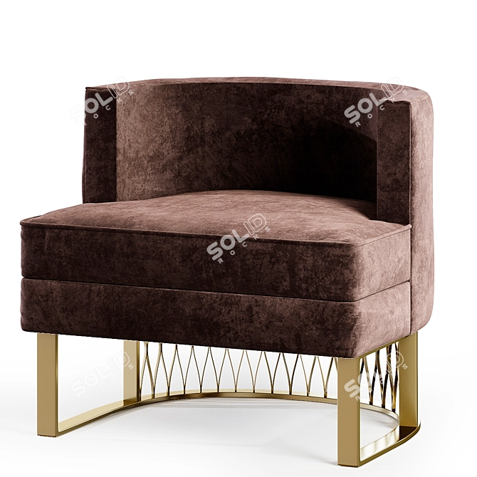 Luxurious Pregno Casanova Armchair - Stunning Bronze Finish 3D model image 2