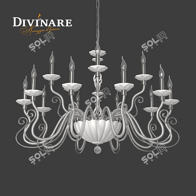 Divinare Cigno Crystal Chandelier 3D model image 1