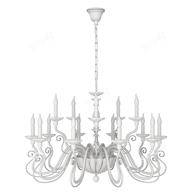 Divinare Cigno Crystal Chandelier 3D model image 3