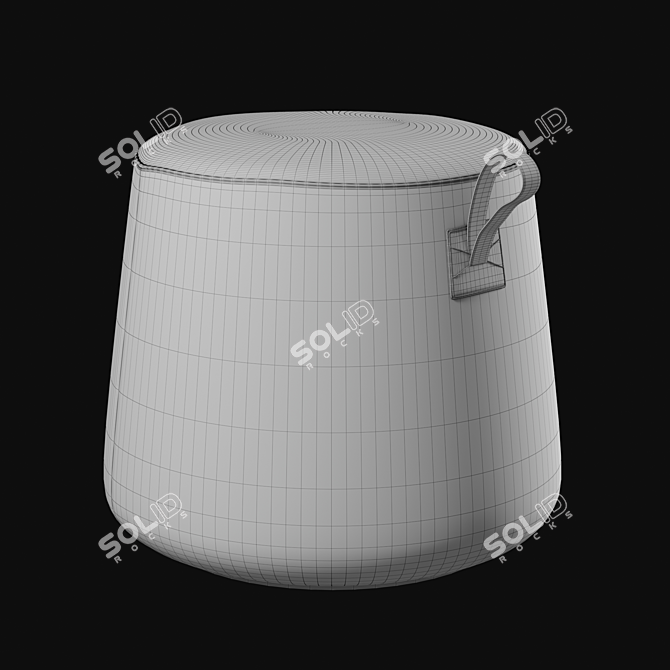 Modest Round Pouf: Stylish and Functional 3D model image 3