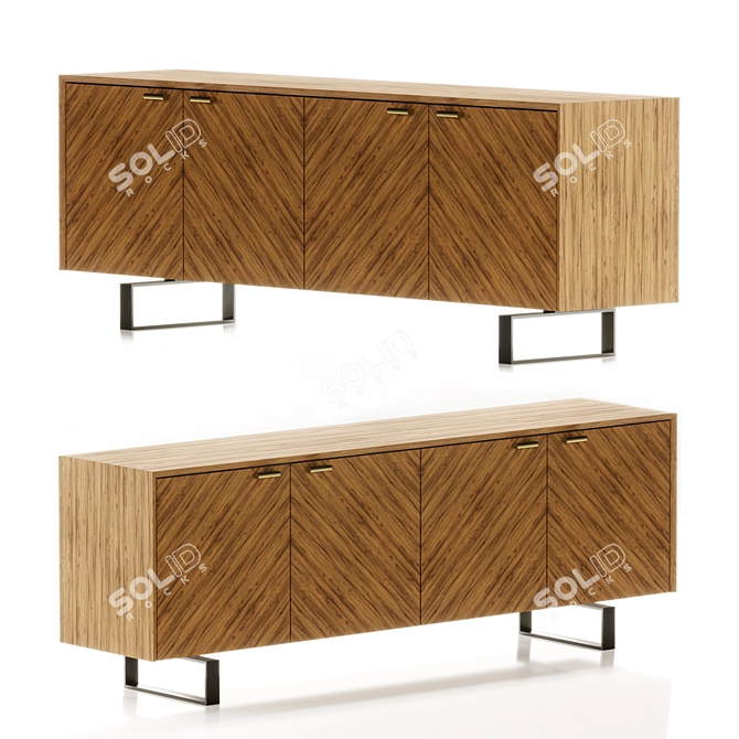 Exquisite Wood Sideboard 3D model image 1