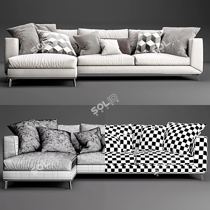 Modern Boconcept Fargo Chaise: Stylish, Comfortable 3D model image 3