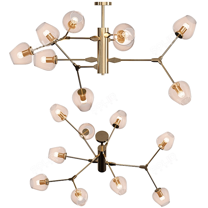 Molecular Elegance Ceiling Light 3D model image 1