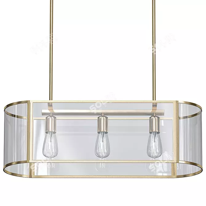 Elegant Trough Chandelier 3D model image 1