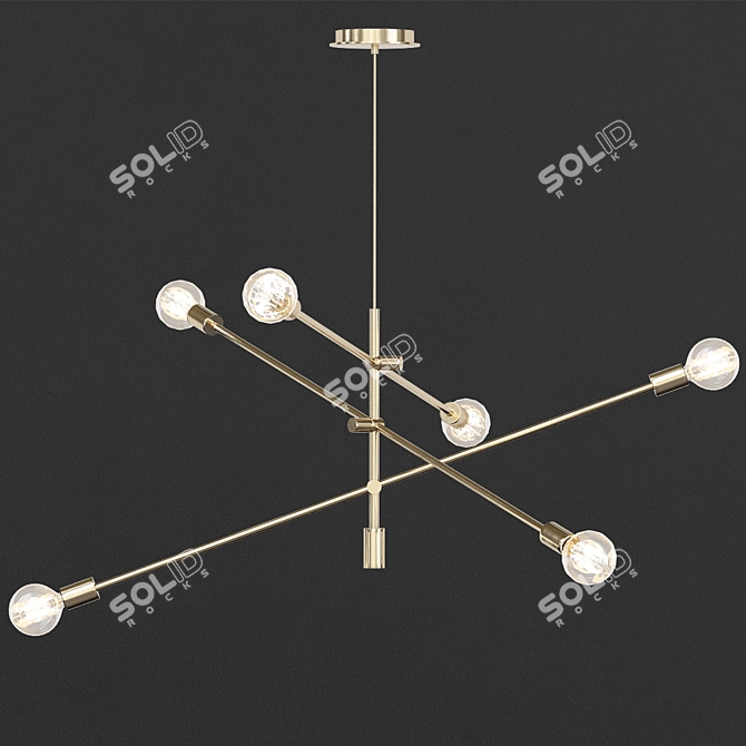 Elegant Orb Mobile Chandelier 3D model image 1