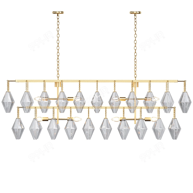 Elegant Cascading Crystal Chandelier 3D model image 1